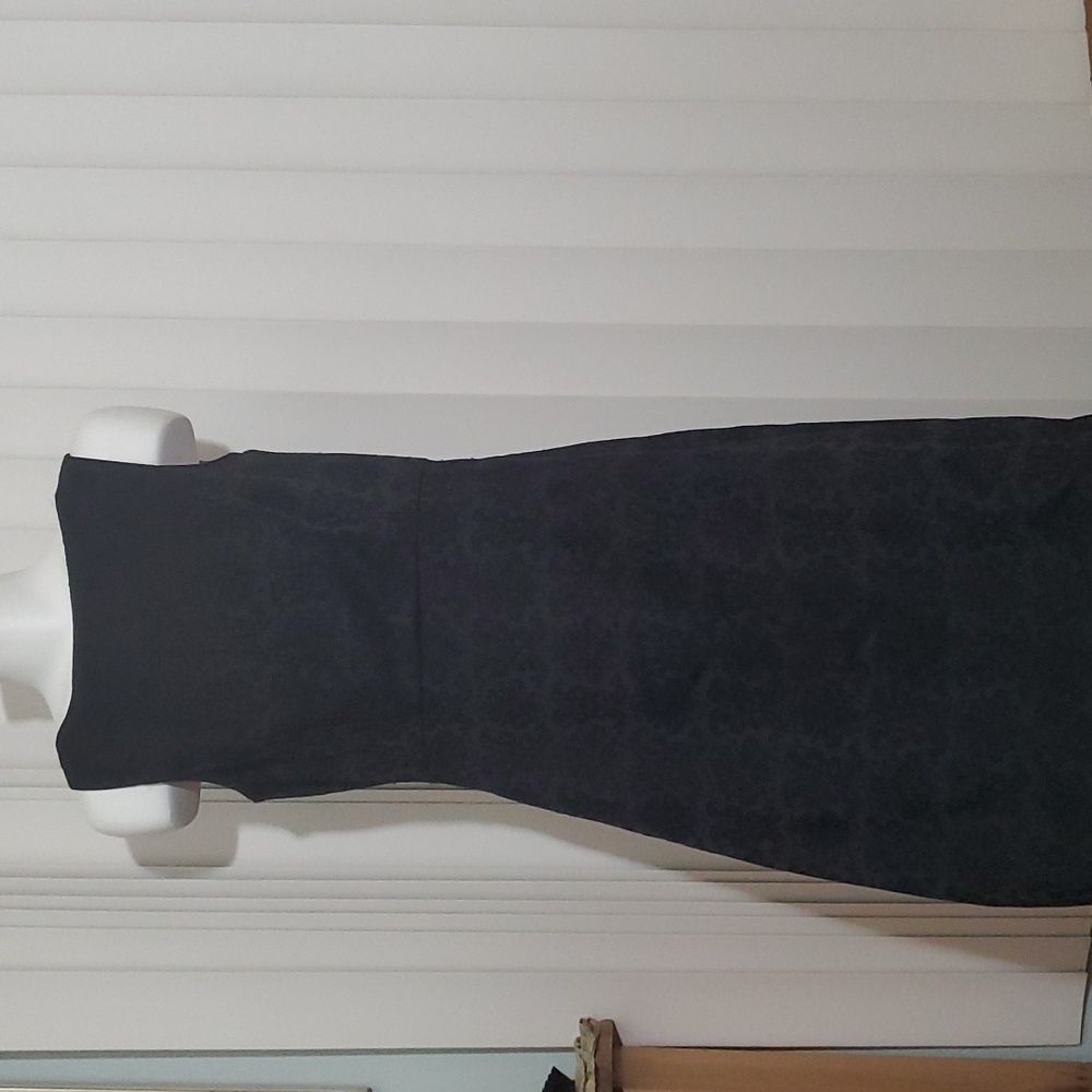 OMBRE Women's Black Floral Tapestry Fabric Pink Lined Sleeveless Dress-Sz 8